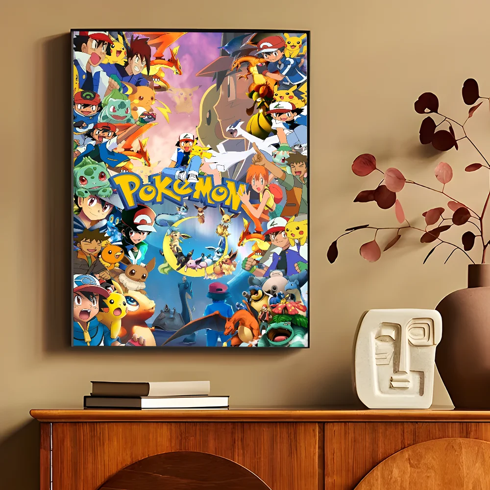 Anime P-Pokemon Anime Posters Sticky HD Quality Wall Art Retro Posters for Home Kawaii Room Decor