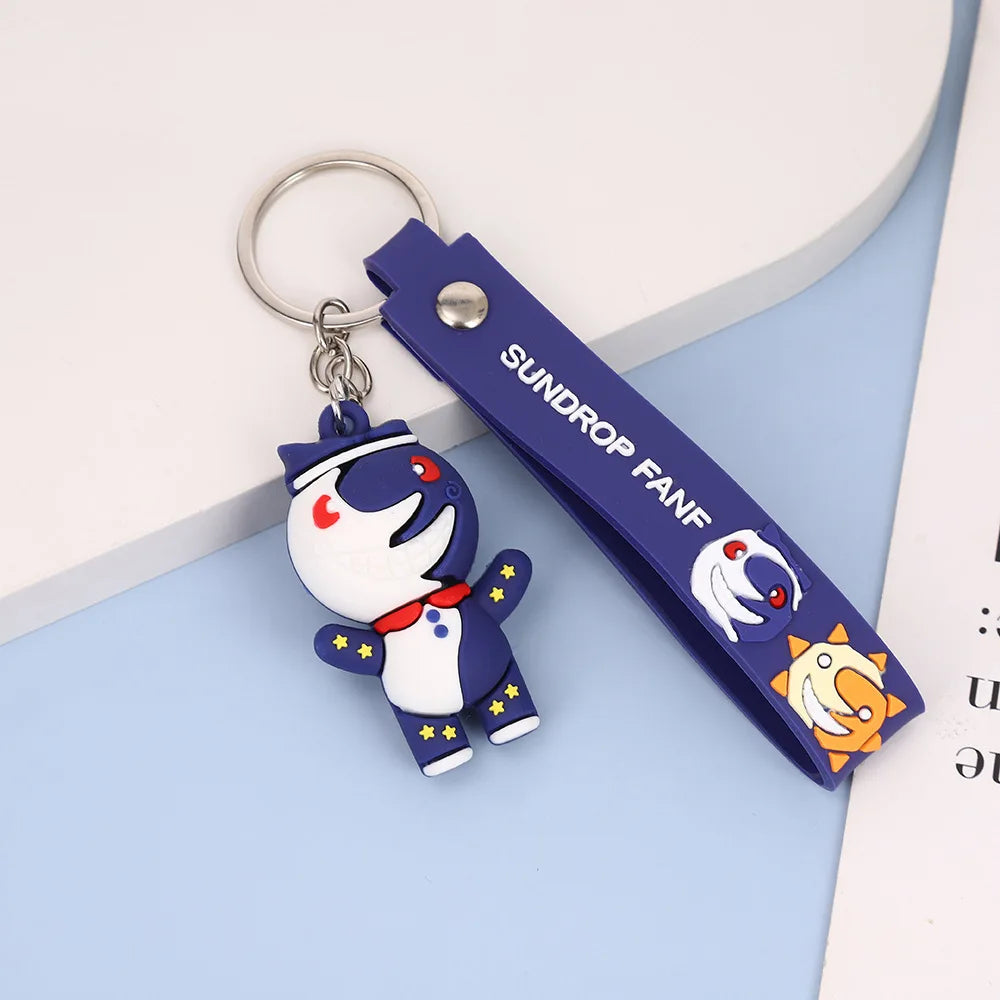 1Pc Cartoon Sundrop Fnaf Figure Toys Keychain Fnaf Security Breach Sunrise Moondrop BOSS Bag Pendant Keyring Kids Girls Gifts