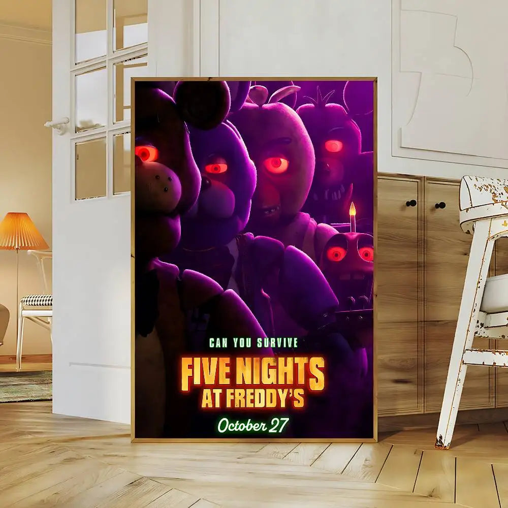 Horror Anime F-five N-nights At F-freddy's Good Quality Prints And Posters Room Home Bar Cafe Decor Aesthetic Art Wall Painting