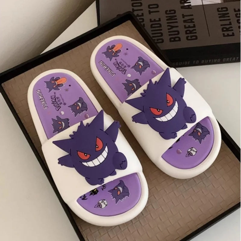 Pokemon Gengar New Anime Peripheral Slippers For Men Women Trendy Cool Internet Infrared Anti Slip Eva Couple Slipper Gifts