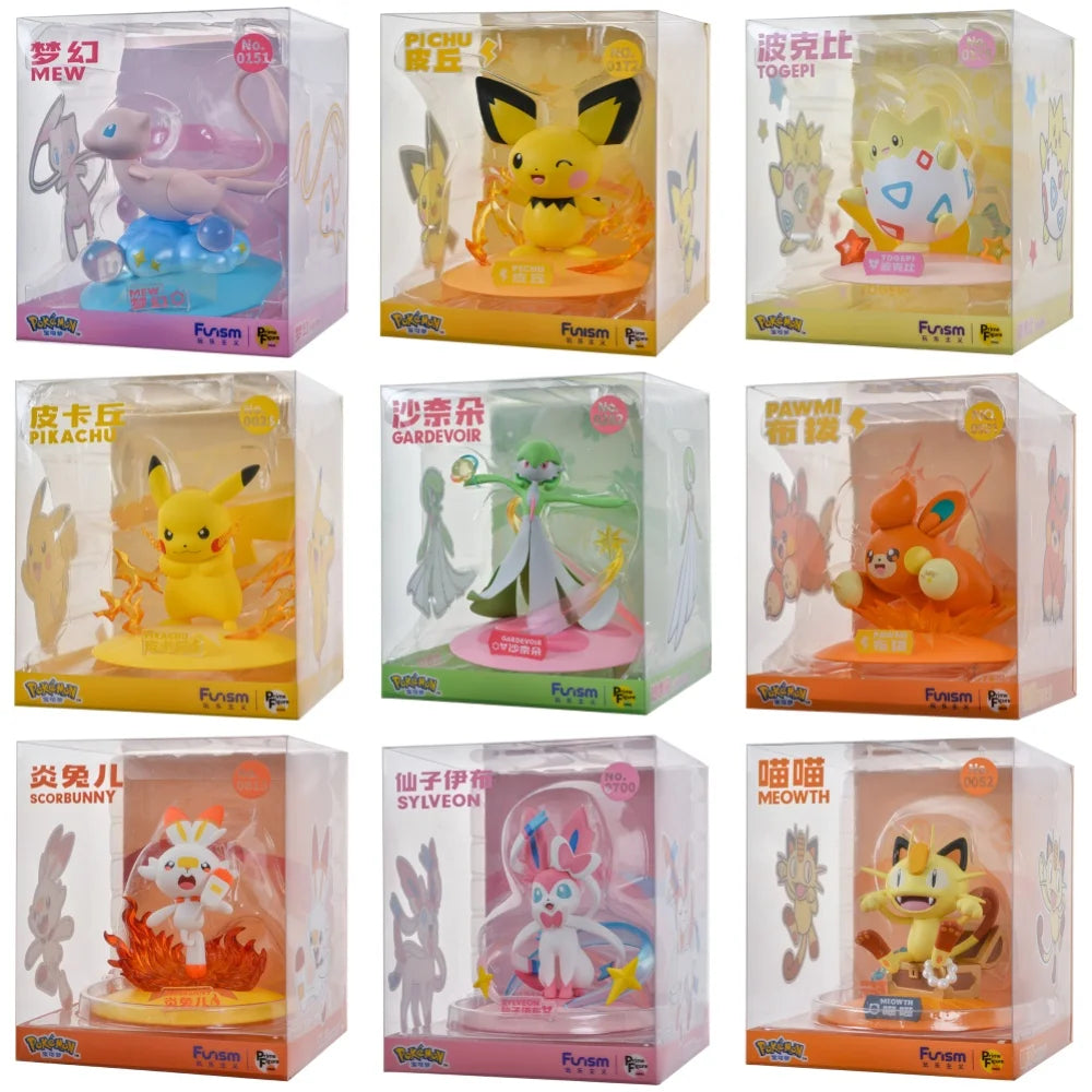 FUNISM Genuine Pokemon Action Figures Pikachu Mewtwo Figurine Gardevoir Sylveon Anime Collect Model Pocket Monster Toy Kids Gift