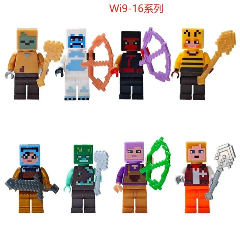 17 Styles Minecrafte Building Blocks Set I/Wi Series 8PCS Set MC Non Repetitive DIY Assembled Toy Birthday Gift action figure
