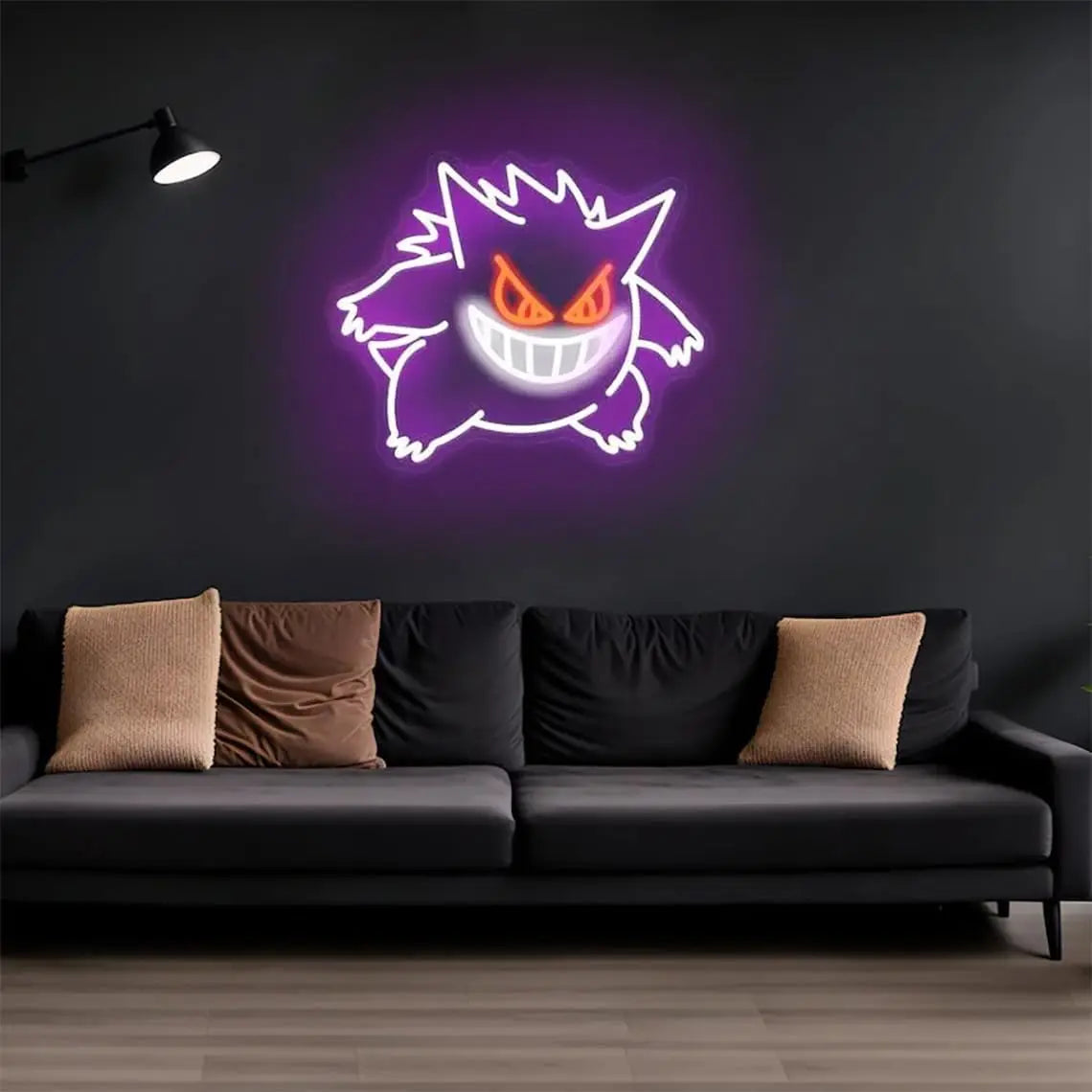 Gengar Cartoon LED Neon Sign MINISO Dimmable USB Wall Light for Gaming Room Man Cave Anime-Style Birthday Gifts for Kids Teens A