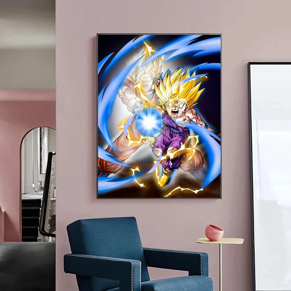 Japanese Anime Canvas Painting Dragon Ball vintage Goku Poster Prints Mural Pictures Wall Art Living Room anime Home Decor Gifts
