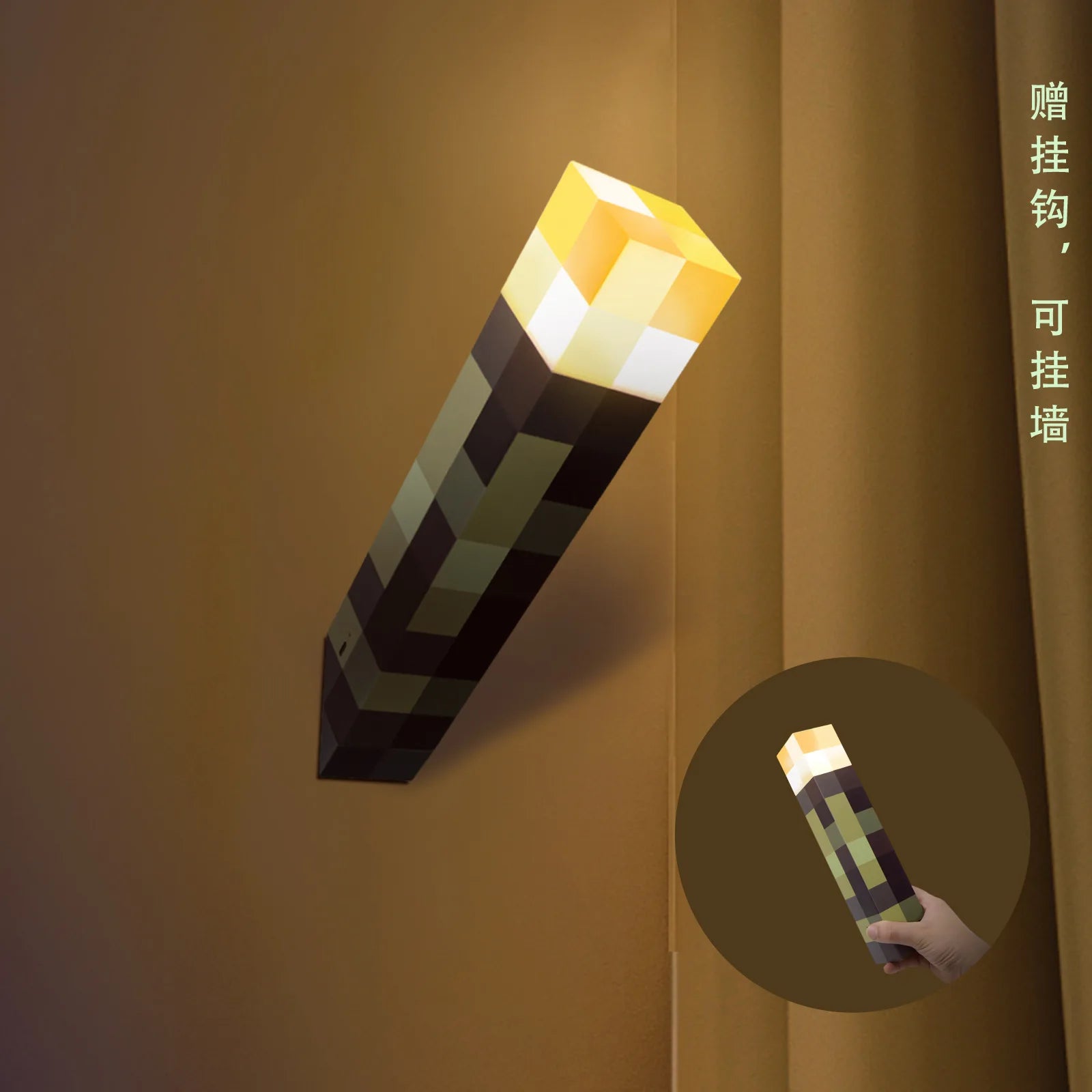 Minecraft My World Series Diamond Ore Lamp Colorful Charging Miner's Lamp Medicine Water Bottle Torch Model Gift Night Light
