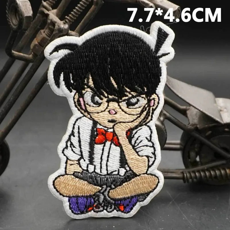 Conan Edogawa Cloth Sticker Creative High Value Cartoon Cute Couple Clothes School Bag Decorated Self Adhesive Patch Velcro