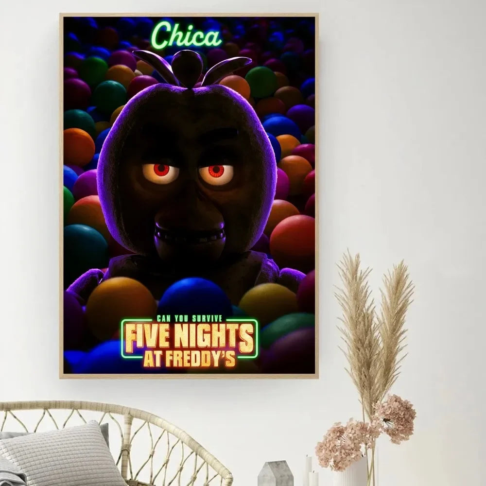 ملصق لعبة F-Five N-Nights at Freddy's DIY ملصق فيلم عتيق لوحة فنية جدارية ملصقات دراسية لوحة حائط صغيرة الحجم