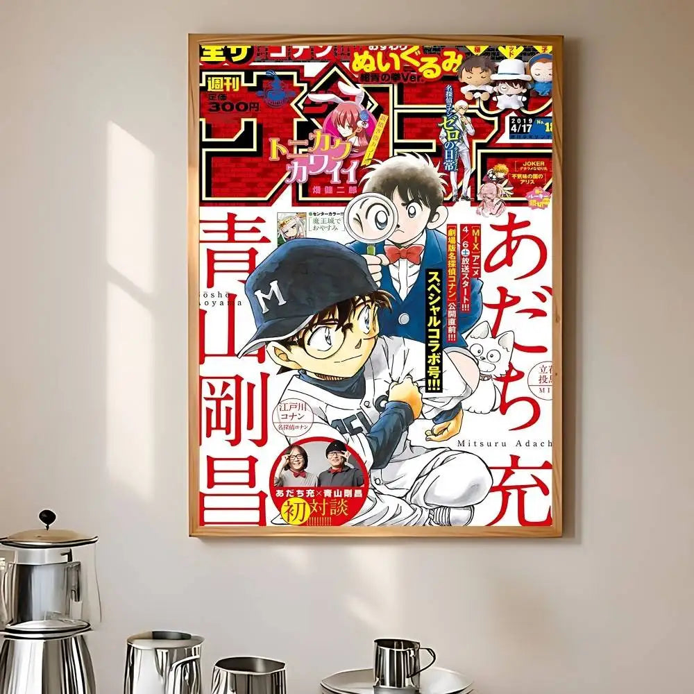 D-Detective Conan Comics Magazine Poster HD Canvas Painting Print For Home Living Room Bedroom Decorative Pictures