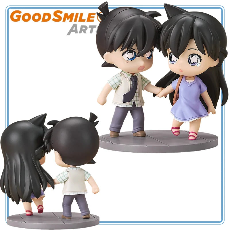 【100%Authentic】GOOD SMILE ARTS Original Meitantei Conan Kudou Shinichi Mouri Ran Qset+ Model Decoration Garage Kit Gifts Toys