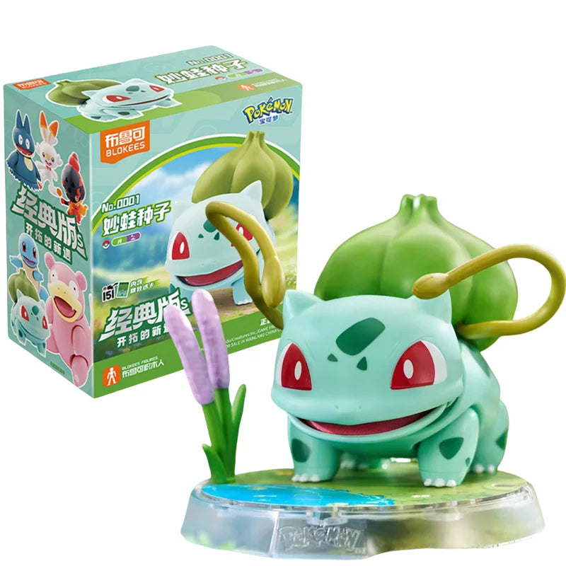 Original Blokees Pokemon Charizard Greninja Meowscarada Ceruledge Pikachu Blind Box Building Blocks Action Figure Anime Doll Toy