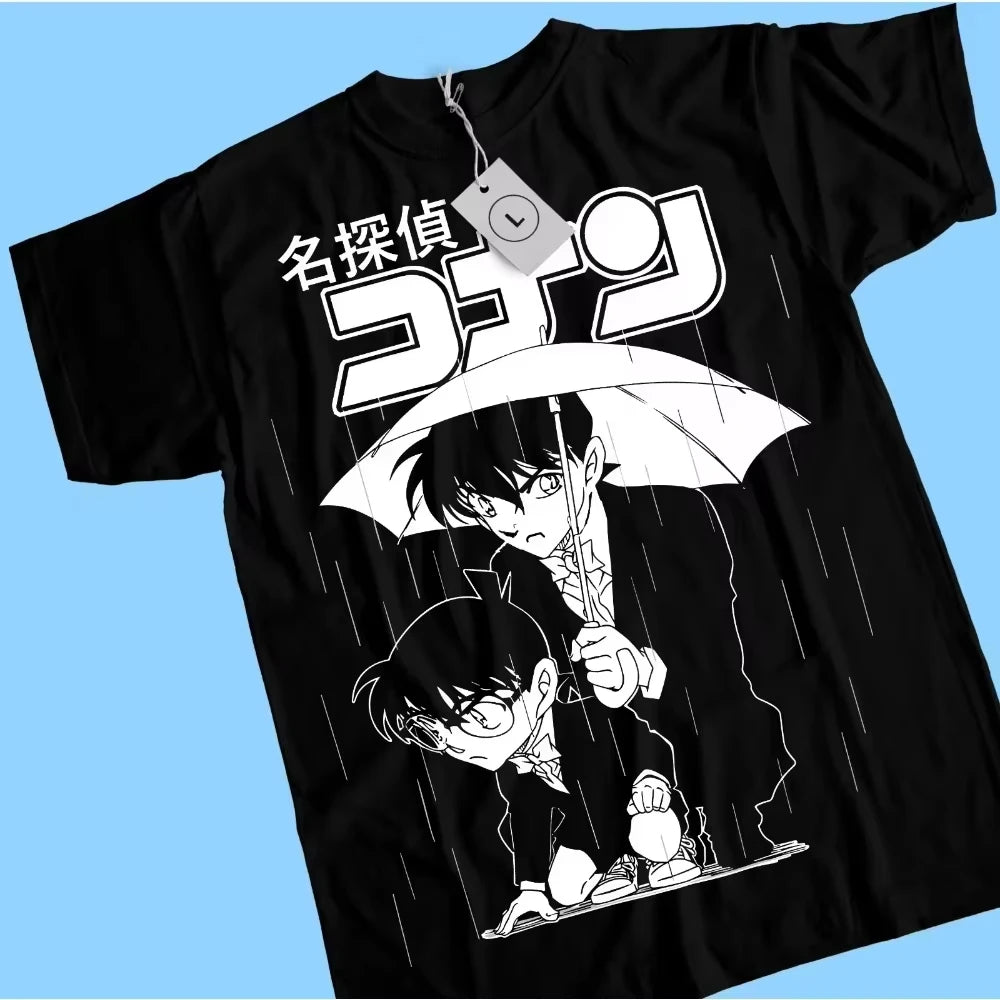 Detective Conan Anime T-Shirt Unisex Graphic Gothic Style Women's Clothing Animation Theme Gothic Detective Conan T-Shirt