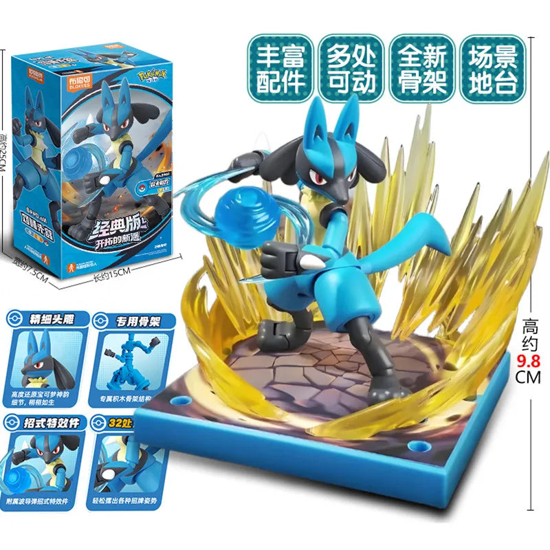 Original Blokees Pokemon Charizard Greninja Meowscarada Ceruledge Pikachu Blind Box Building Blocks Action Figure Anime Doll Toy