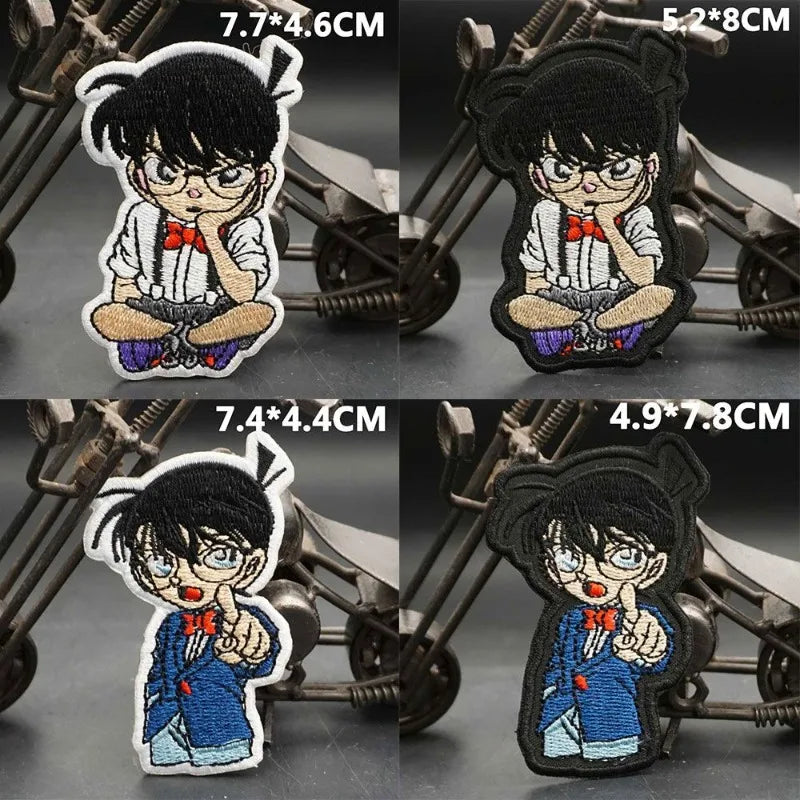 Conan Edogawa Cloth Sticker Creative High Value Cartoon Cute Couple Clothes School Bag Decorated Self Adhesive Patch Velcro