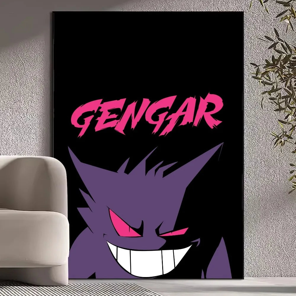 BiliBili Anime Pokemon Cute Gengar Poster Prints Wall Pictures Living Room Home Decoration