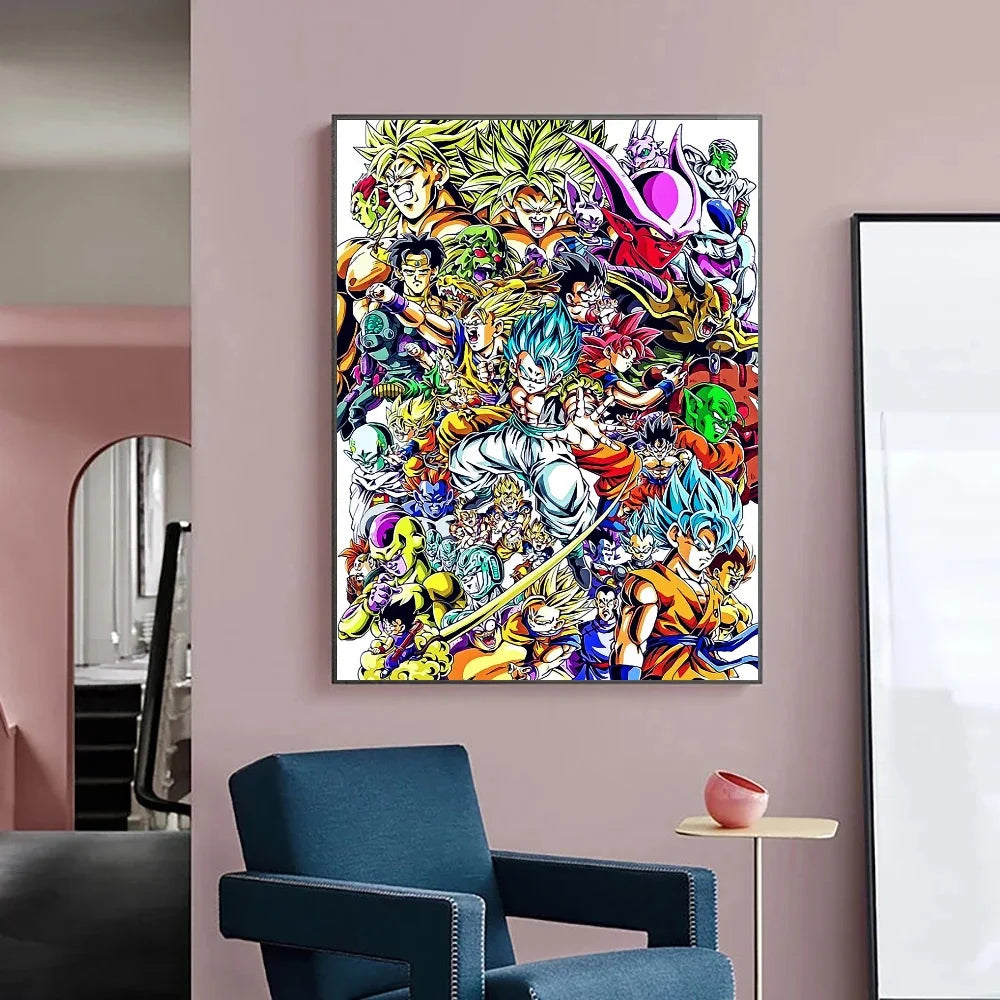 Japanese Anime Canvas Painting Dragon Ball vintage Goku Poster Prints Mural Pictures Wall Art Living Room anime Home Decor Gifts