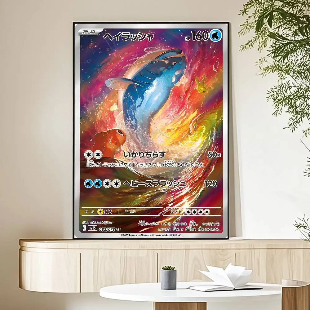 MINISO Cartoon Pokemon Poster HD Art Sticky Wall Waterproof Home Living Room Bedroom Bar Aesthetic Decoration