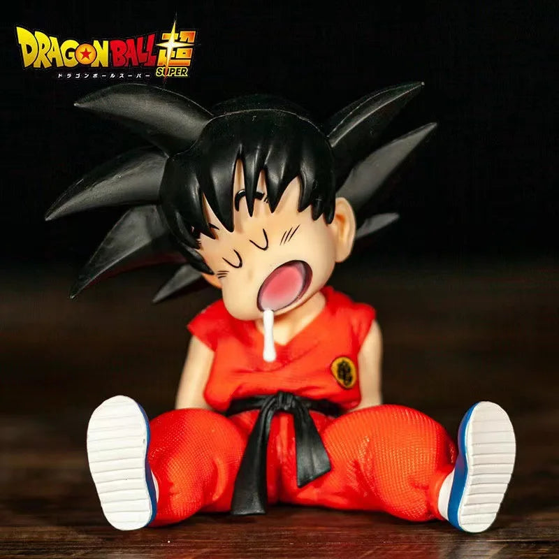10cm Dragon Ball Anime Figure Son Goku Super Saiyan Q Version Model Figurine PVC Statue Collection Toys Children Christmas Gifts