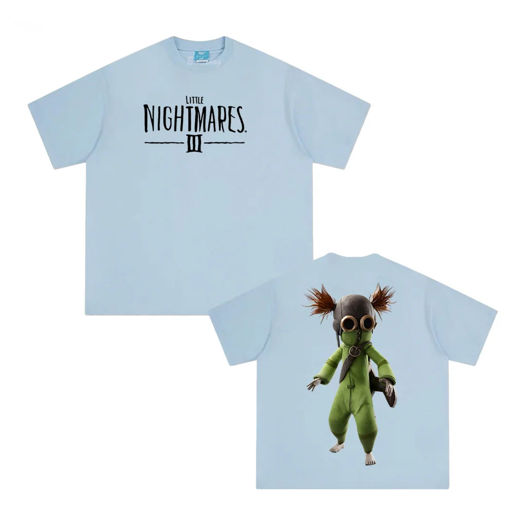 Little Nightmares3  Alone 100%Cotton Game Print High Quality Tee-shirt Summer Anime Print Tshirt Camisetas Manga Short Sleeve
