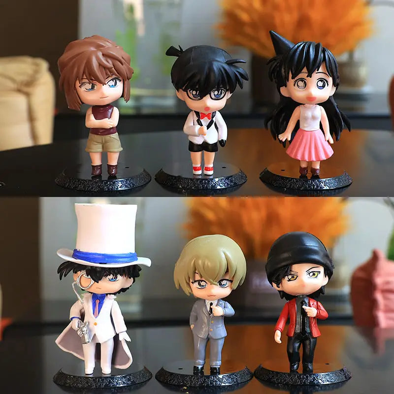 6pcs/set Detective Conan Action Figure Toys for Kids Kuroba Kaito Akai Shuuichi Haibara Ai Hattori Heiji Collectible Gift Dolls