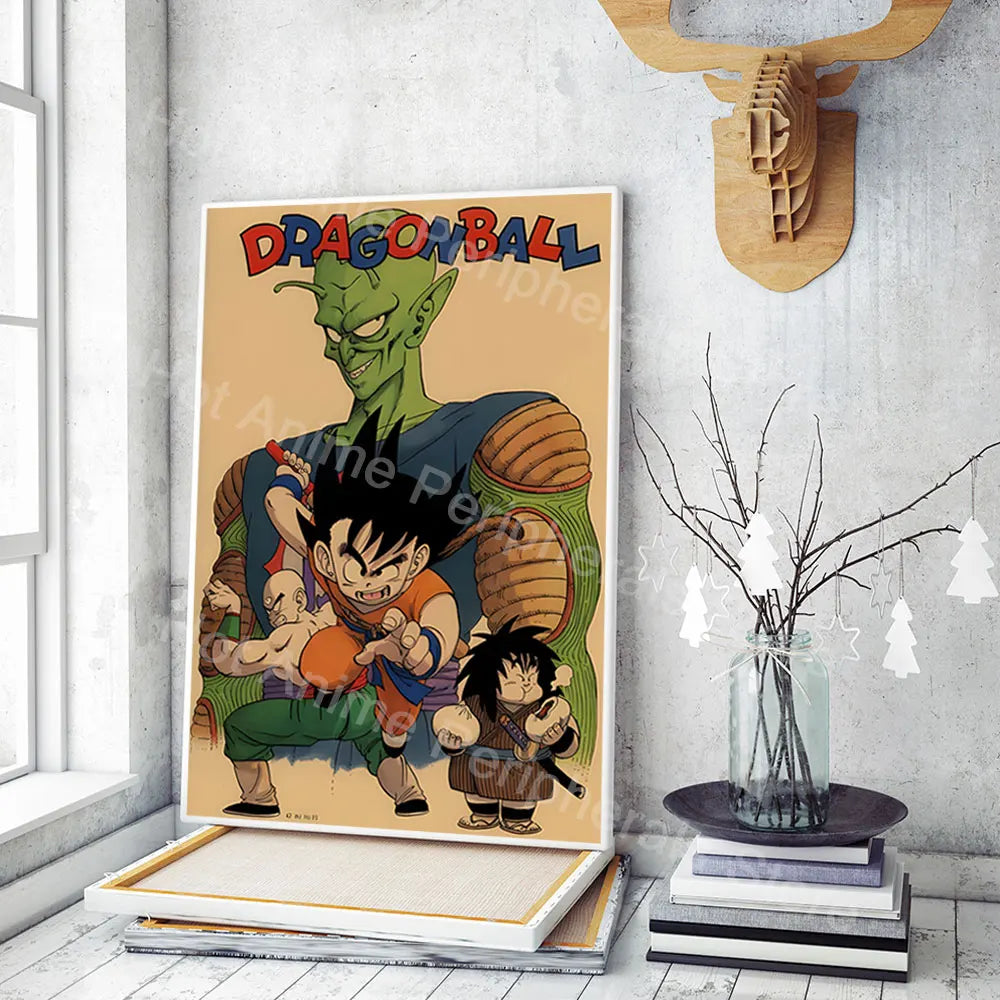 Vintage Posters Dragon Ball Peripheral Anime figures Vegeta Goku Picture Art Canvas Painting for Kids Bedroom Mural Decor Gifts