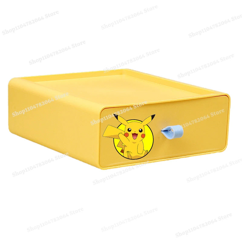 Pokemons Desktop Organizer Drawer Style Storage Box Office Multi-layer Small Storage Cabinet Bookshelf Assembled Case Party Gift