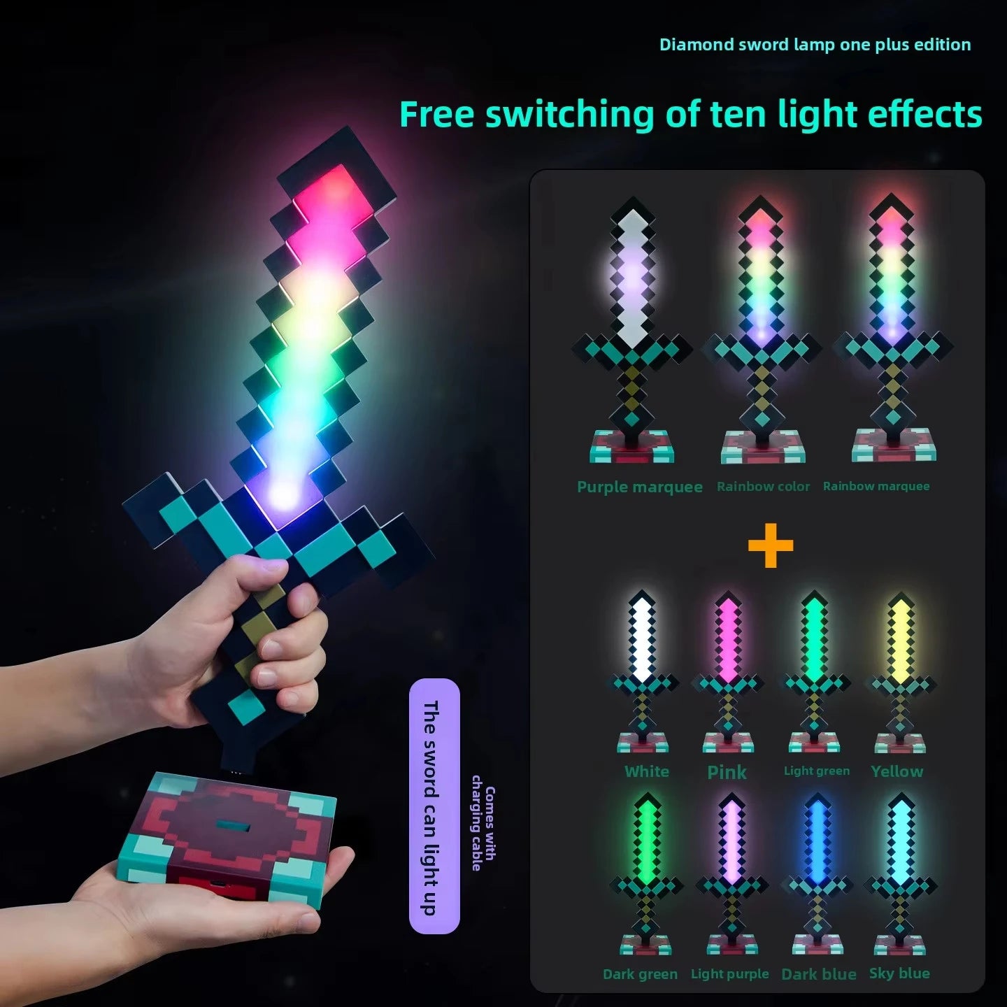 MC Game LEDCreeper Night Lamp Block Creative Button Light Toy Game LED Home Bedroom Desktop Decoration Bedside Lamp Ornaments