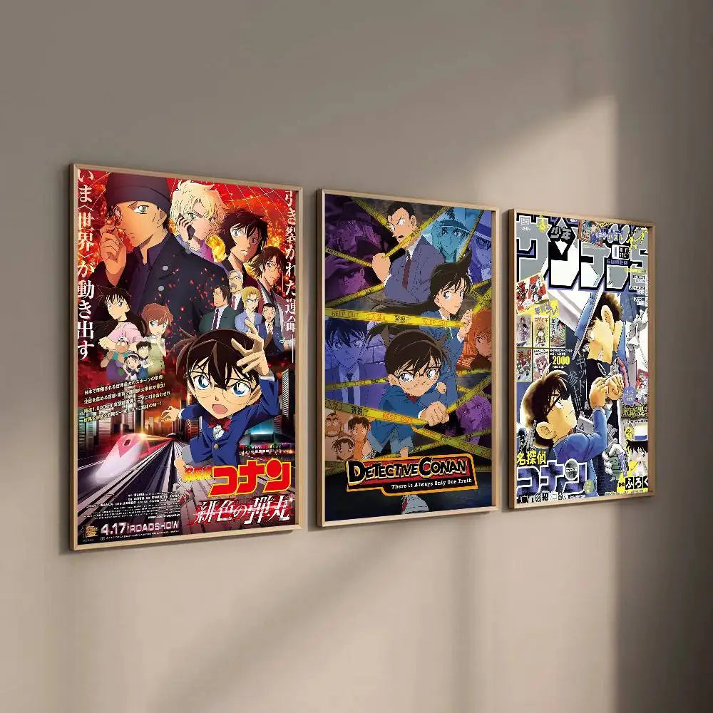 1pc Japanese Detective Conan Anime Movie Poster Print For Bedroom Living Room Home Decor Painting Wall Art HD Picture Mural