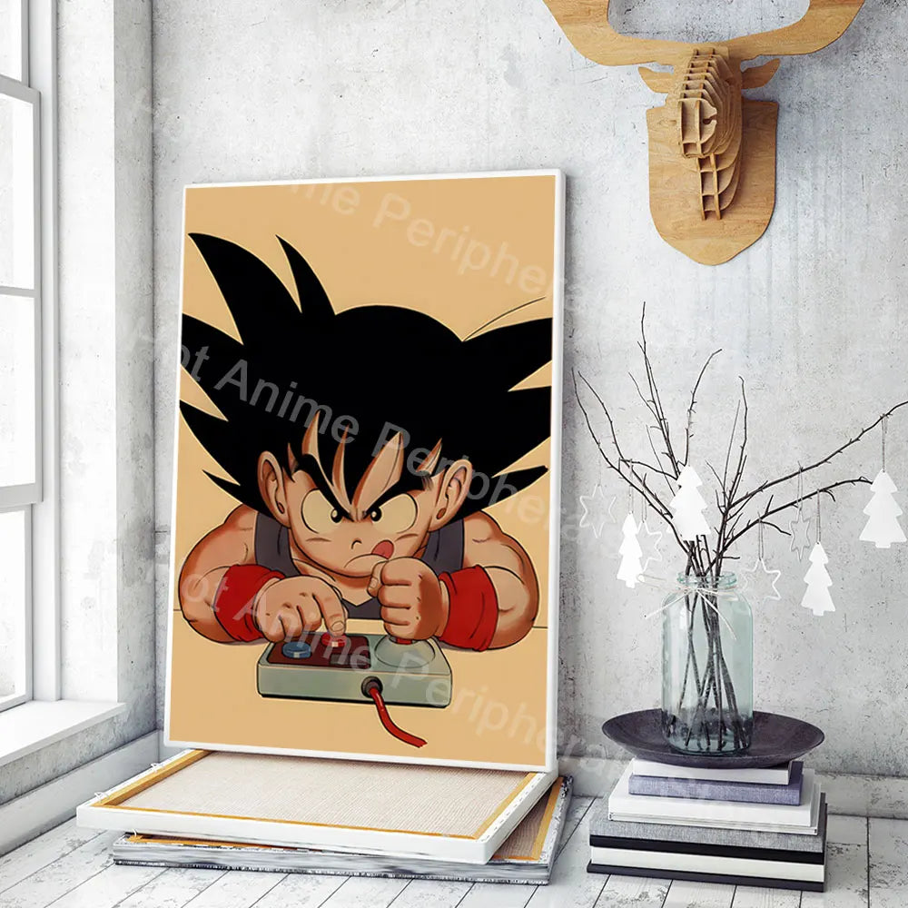 Vintage Posters Dragon Ball Peripheral Anime figures Vegeta Goku Picture Art Canvas Painting for Kids Bedroom Mural Decor Gifts
