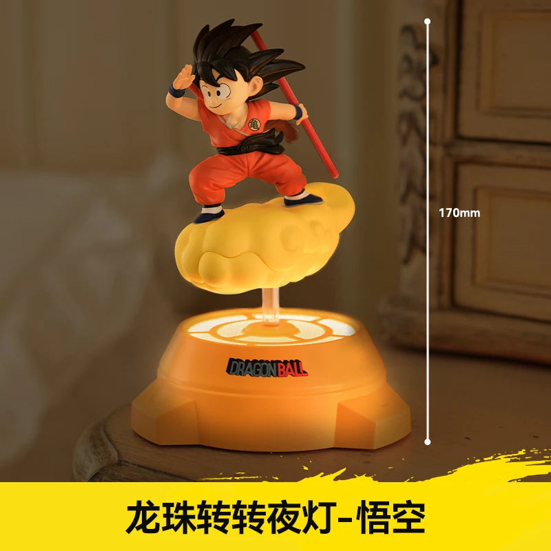 New Original Dragon Ball Anime Figure Goku Figure Rotating Night Light  Room Decoration Surrounding Ornaments Lamp Birthday Gift