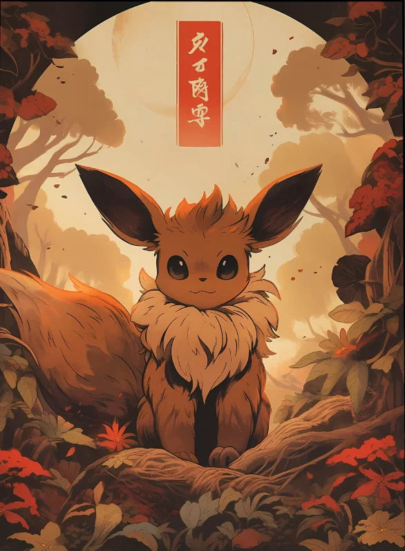 P-Pokemon Japanese Anime Canvas Painting Kawaii Elf Pets HD Poster Retro Bar Noodle Room Living Room Home Mural Decor Kids Gifts