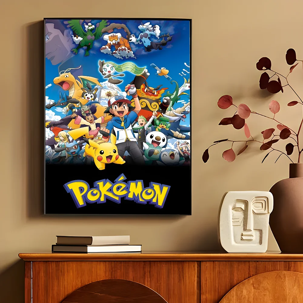 Anime P-Pokemon Anime Posters Sticky HD Quality Wall Art Retro Posters for Home Kawaii Room Decor