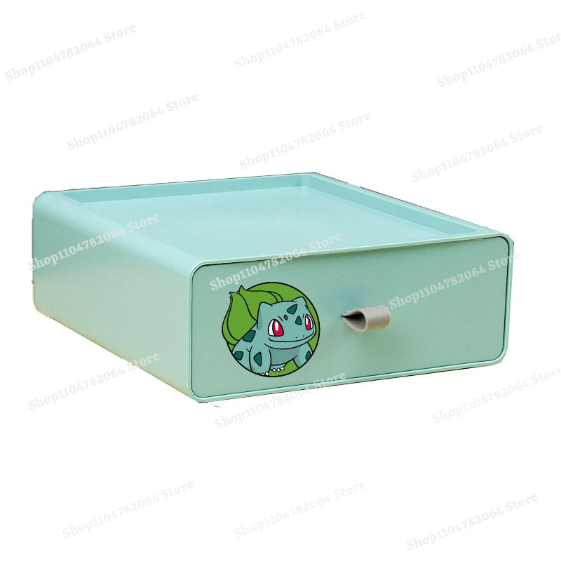 Pokemons Desktop Organizer Drawer Style Storage Box Office Multi-layer Small Storage Cabinet Bookshelf Assembled Case Party Gift