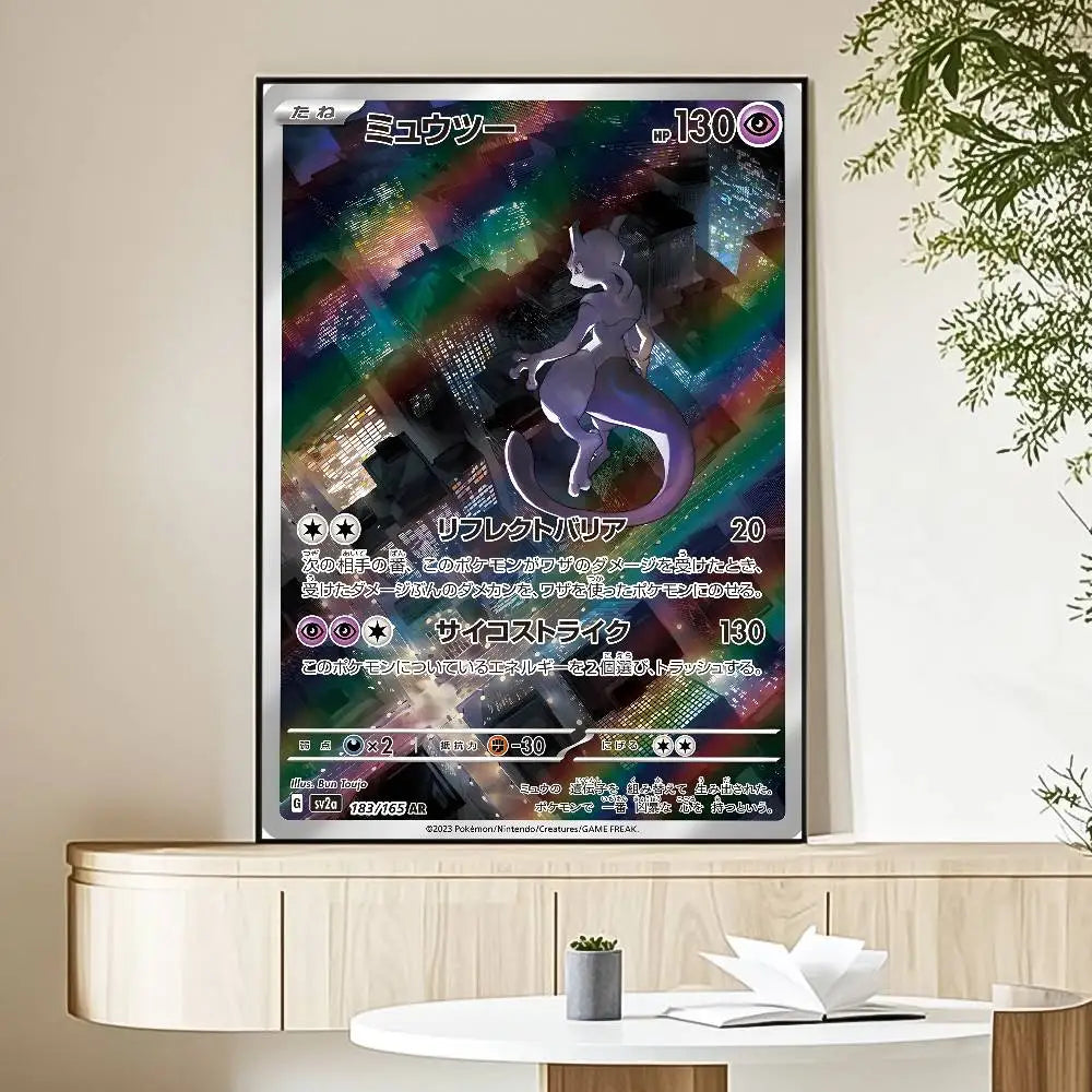 MINISO Cartoon Pokemon Poster HD Art Sticky Wall Waterproof Home Living Room Bedroom Bar Aesthetic Decoration