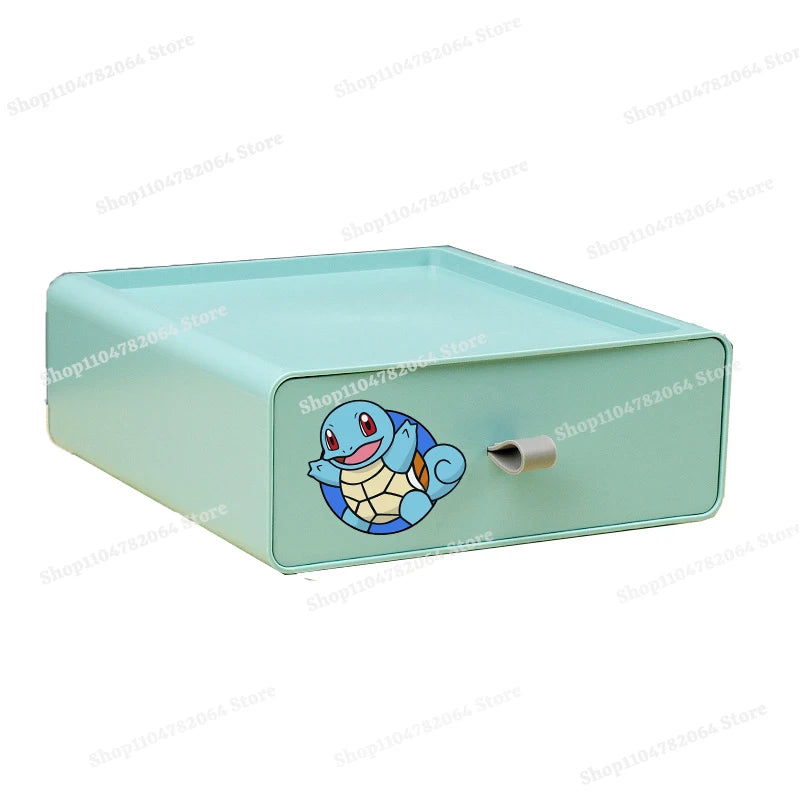 Pokemons Desktop Organizer Drawer Style Storage Box Office Multi-layer Small Storage Cabinet Bookshelf Assembled Case Party Gift