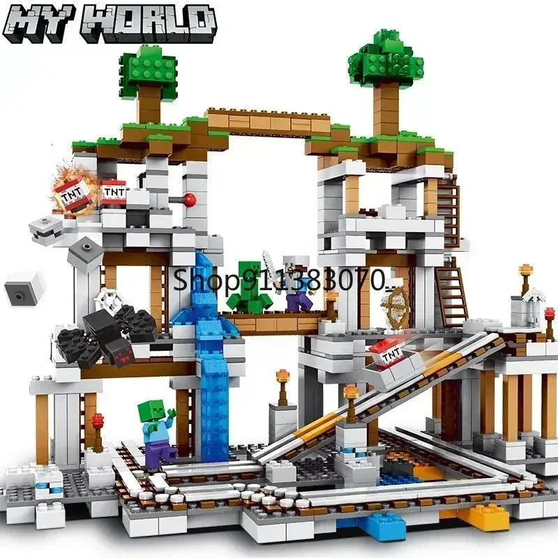 World The Creeper Mine Deep Dark Battle Building Blocks Bricks Toy