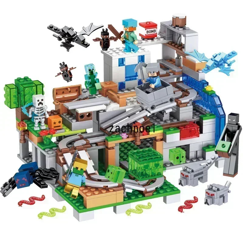World The Creeper Mine Deep Dark Battle Building Blocks Bricks Toy