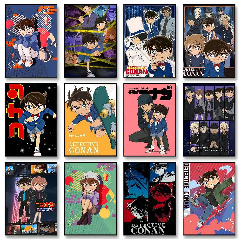 Anime D-Detective C-Conan Poster Self-Adhesive sticker - No Glue Needed Easy Stick and Remove Perfect for Room Decor