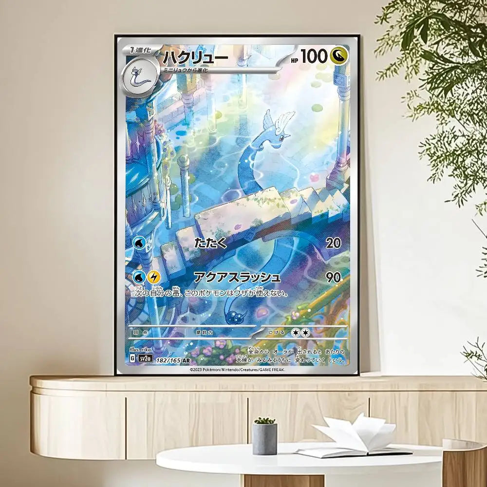 MINISO Cartoon Pokemon Poster HD Art Sticky Wall Waterproof Home Living Room Bedroom Bar Aesthetic Decoration