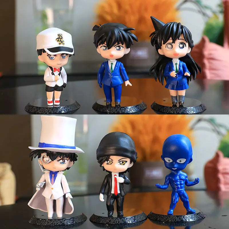 6pcs/set Detective Conan Action Figure Toys for Kids Kuroba Kaito Akai Shuuichi Haibara Ai Hattori Heiji Collectible Gift Dolls