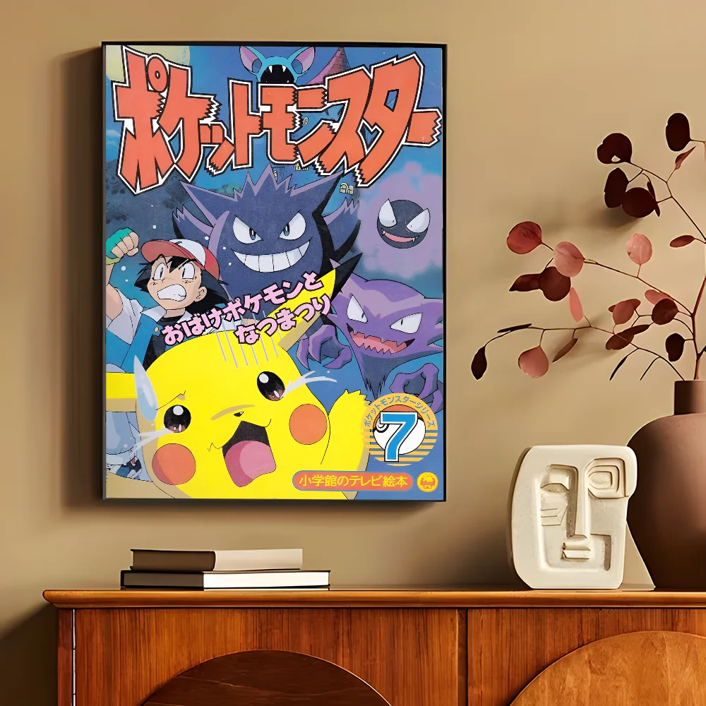 Anime P-Pokemon Anime Posters Sticky HD Quality Wall Art Retro Posters for Home Kawaii Room Decor