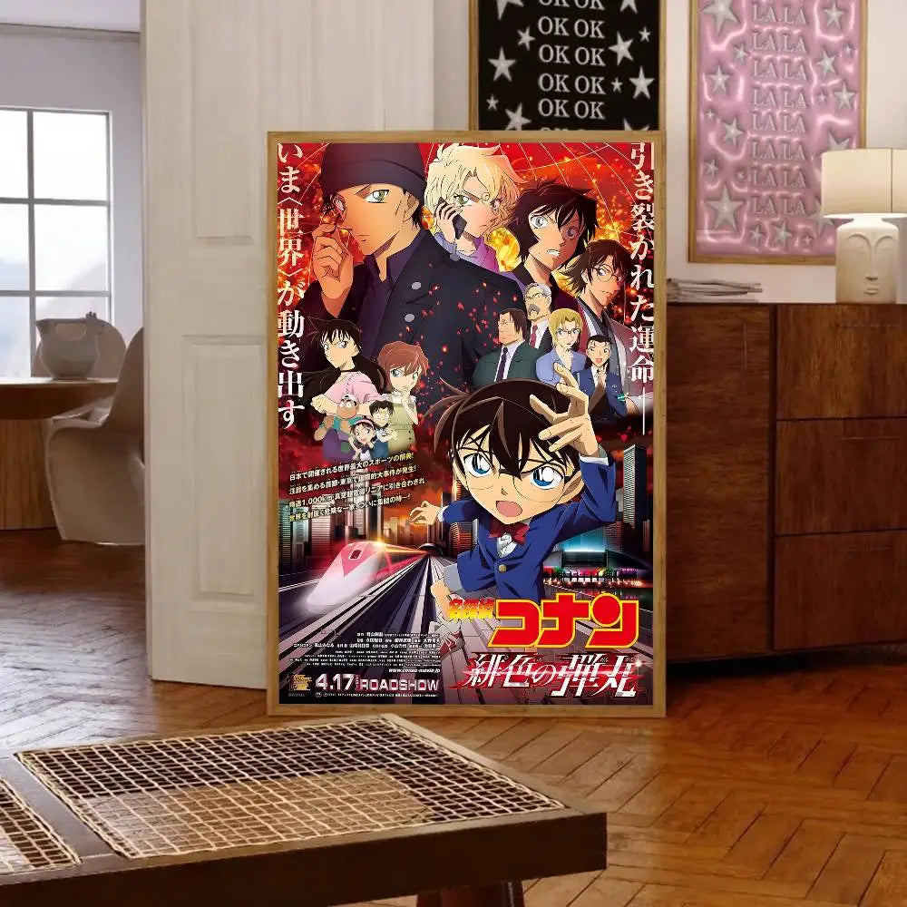1pc Japanese Detective Conan Anime Movie Poster Print For Bedroom Living Room Home Decor Painting Wall Art HD Picture Mural