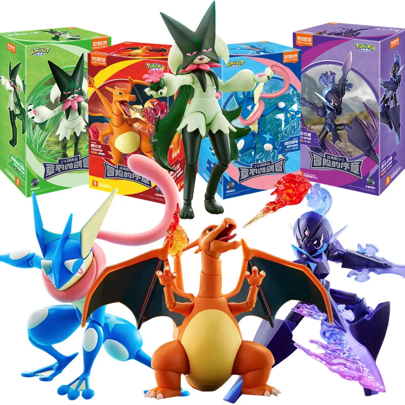 Original Blokees Pokemon Charizard Greninja Meowscarada Ceruledge Pikachu Blind Box Building Blocks Action Figure Anime Doll Toy