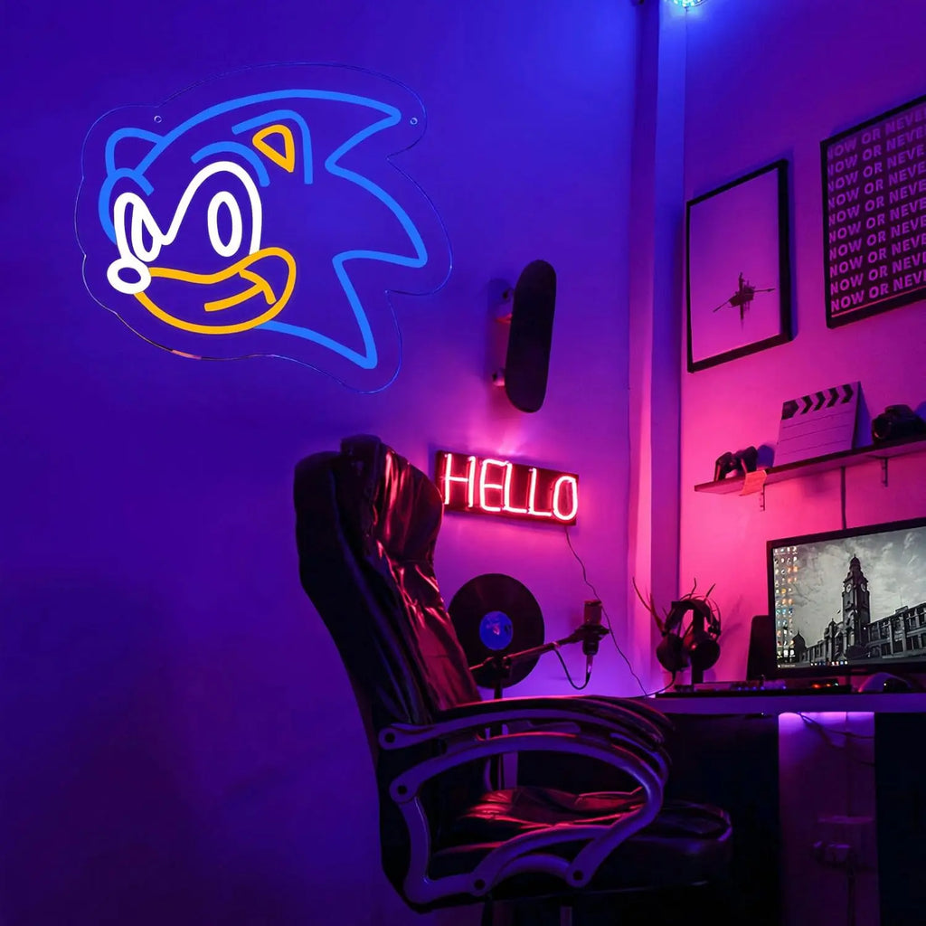 Hedgehog Neon Sign USB Powered LED Neon Light for Kid room Living Room Gaming Room Bar Wall Decor Creative Birthday Gifts
