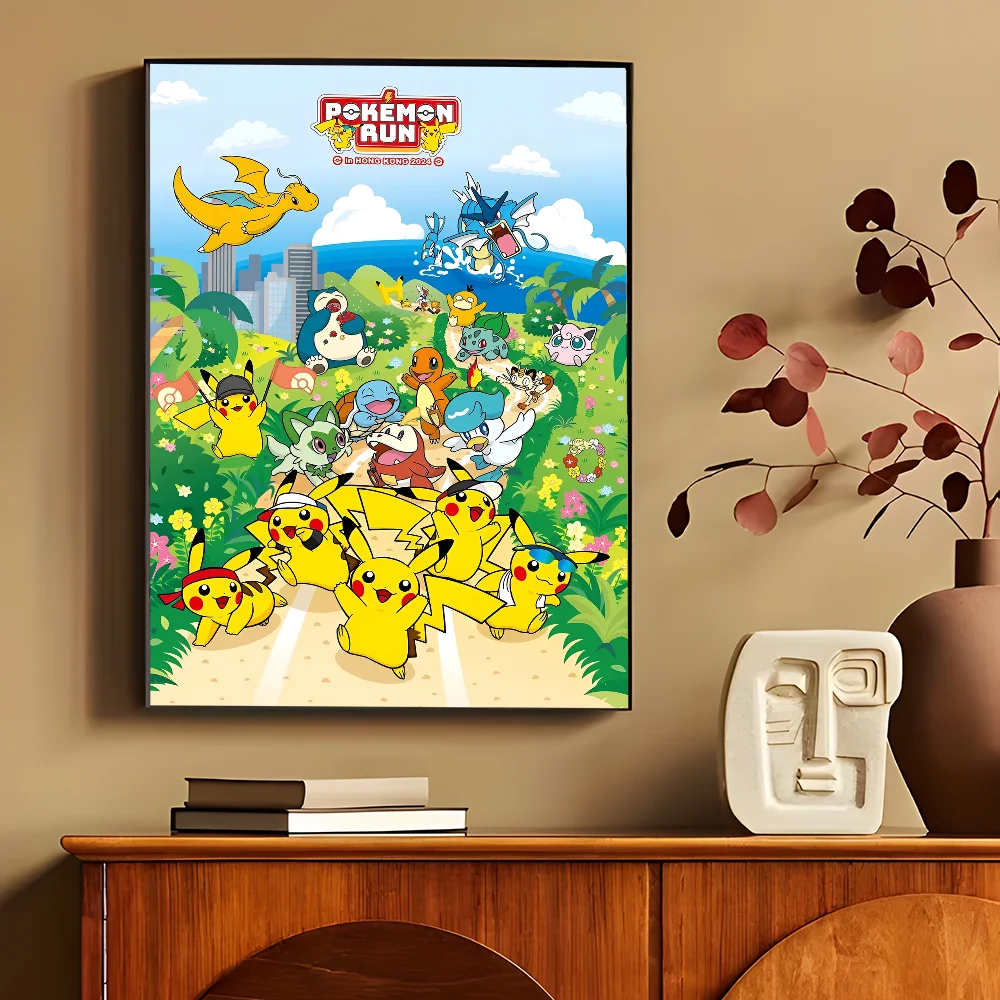 Anime P-Pokemon Anime Posters Sticky HD Quality Wall Art Retro Posters for Home Kawaii Room Decor