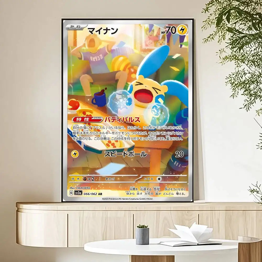 MINISO Cartoon Pokemon Poster HD Art Sticky Wall Waterproof Home Living Room Bedroom Bar Aesthetic Decoration