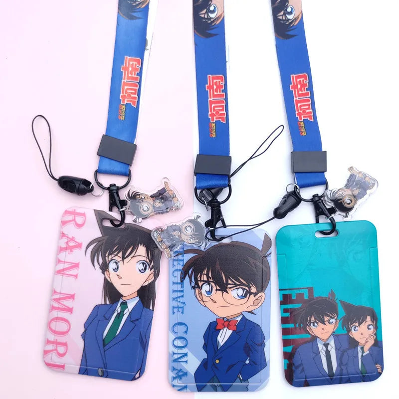 Detective Conan Lanyard Push-pull Card Holder Mouri Ran Long Rope Business Card Holder Detachable Long Rope Student Card Holder
