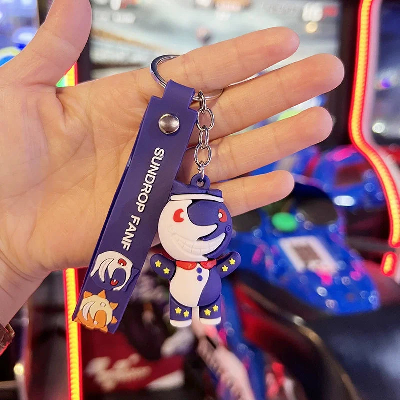 1Pc Cartoon Sundrop Fnaf Figure Toys Keychain Fnaf Security Breach Sunrise Moondrop BOSS Bag Pendant Keyring Kids Girls Gifts