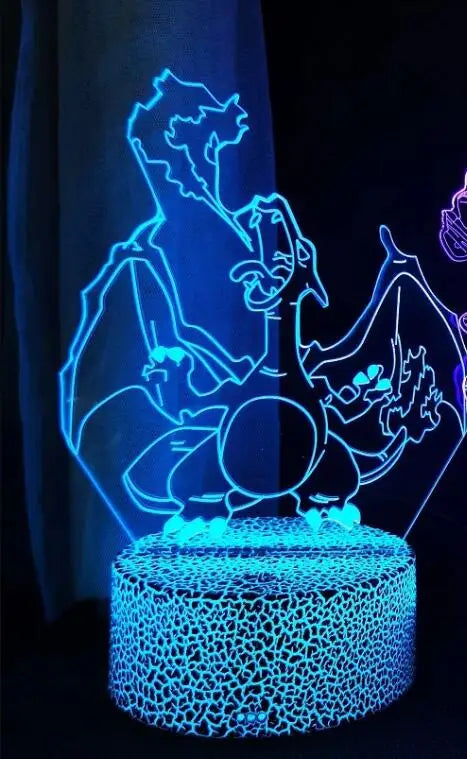 Pokemon Gengar Haunter Gastly 3D Lamp Anime LED Night Light USB Color Changing Luminaria Illusion Sleeping Table Lamps Kids Gift