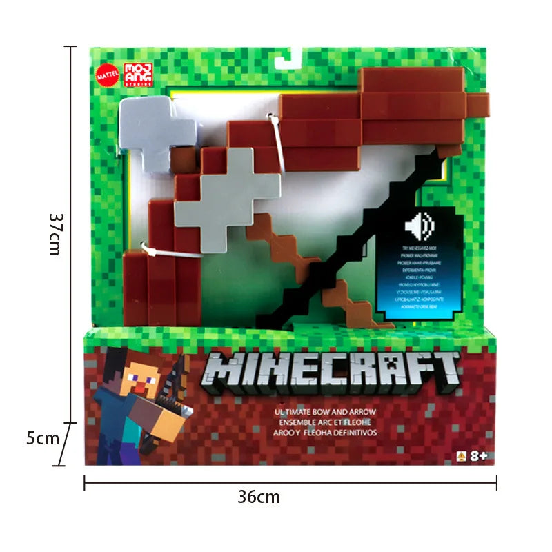 2025 NEW! Minecraft Emit Ultimate Bow and Arrow with Sound Effects Soft Weapon Action Figure Model Outdoor Toys for Gifts