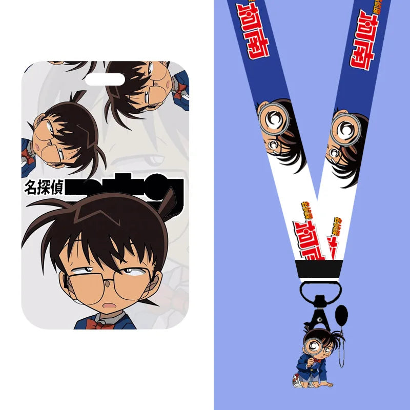 Detective Conan Lanyard Push-pull Card Holder Mouri Ran Long Rope Business Card Holder Detachable Long Rope Student Card Holder